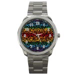 Patterns Rainbow Sport Metal Watch Front