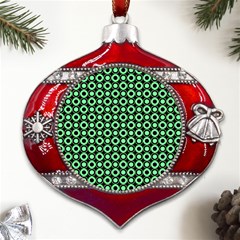 Mazipoodles Green Donuts Polka Dot Metal Snowflake And Bell Red Ornament by Mazipoodles