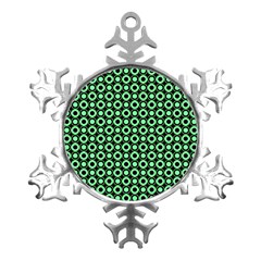 Mazipoodles Green Donuts Polka Dot Metal Small Snowflake Ornament by Mazipoodles