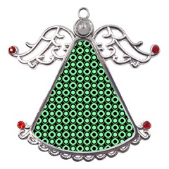 Mazipoodles Green Donuts Polka Dot Metal Angel With Crystal Ornament by Mazipoodles