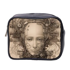 Cyborg Robot Future Drawing Poster Mini Toiletries Bag (two Sides) by Ravend