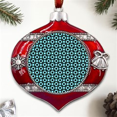 Mazipoodles Blue Donuts Polka Dot Metal Snowflake And Bell Red Ornament by Mazipoodles