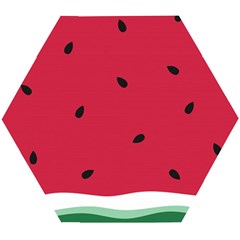 Minimalist Summer Watermelon Wallpaper Wooden Puzzle Hexagon by Ravend