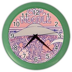 Ramen Kawaii Aesthetic Pink Color Wall Clock by Bangk1t