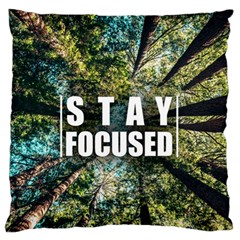 Stay Focused Focus Success Inspiration Motivational Large Premium Plush Fleece Cushion Case (one Side) by Bangk1t