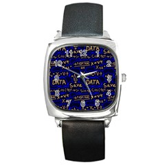 Art Pattern Design Background Graphic Square Metal Watch by Ravend