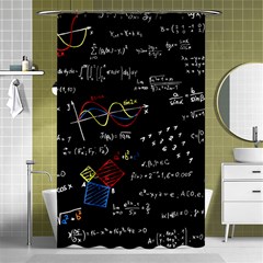 Black Background With Text Overlay Mathematics Formula Board Shower Curtain 48  X 72  (small)  by uniart180623