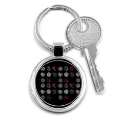 Black And Multicolored Polka Dot Artwork Digital Art Key Chain (round) by uniart180623