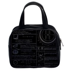 Black Background With Text Overlay Mathematics Trigonometry Classic Handbag (two Sides) by uniart180623