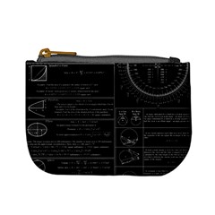 Black Background With Text Overlay Mathematics Trigonometry Mini Coin Purse by uniart180623