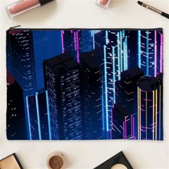 Night Music The City Neon Background Synth Retrowave Cosmetic Bag (xxxl) by uniart180623