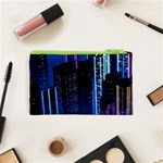 Night Music The City Neon Background Synth Retrowave Cosmetic Bag (XS) Back