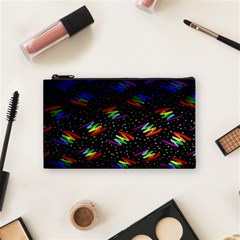 Rainbows Pixel Pattern Cosmetic Bag (small) by uniart180623