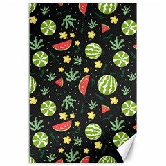 Watermelon Berries Patterns Pattern Canvas 24  X 36  by uniart180623