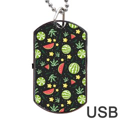 Watermelon Berries Patterns Pattern Dog Tag Usb Flash (two Sides) by uniart180623