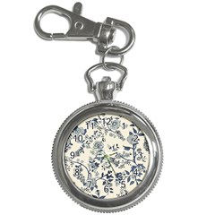 Vintage Background Blue Roses Rose Pattern Retro Key Chain Watches by uniart180623