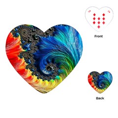 Colorful Digital Art Fractal Design Playing Cards Single Design (heart) by uniart180623