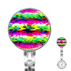 Waves Of Color Stainless Steel Nurses Watch by uniart180623