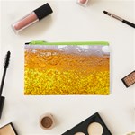 Texture Pattern Macro Glass Of Beer Foam White Yellow Bubble Cosmetic Bag (XS) Front