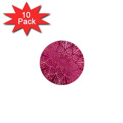 Pink Mandala Glitter Bohemian Girly Glitter 1  Mini Buttons (10 Pack)  by uniart180623