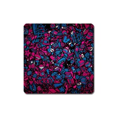 Grafitti Graffiti Abstract Artwork Digital Square Magnet by uniart180623