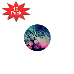 Tree Abstract Field Galaxy Night Nature 1  Mini Buttons (10 Pack)  by uniart180623