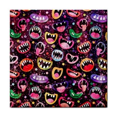 Funny Monster Mouths Face Towel by uniart180623