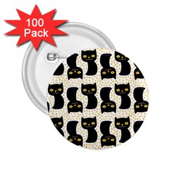 Black Cats And Dots Koteto Cat Pattern Kitty 2 25  Buttons (100 Pack)  by uniart180623