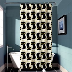 Black Cats And Dots Koteto Cat Pattern Kitty Shower Curtain 36  X 72  (stall)  by uniart180623