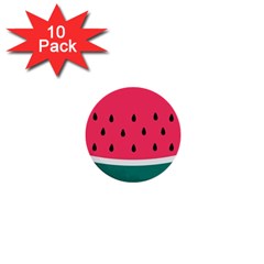 Watermelon Fruit Pattern 1  Mini Buttons (10 Pack)  by uniart180623