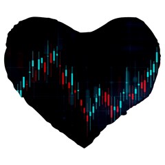 Flag Patterns On Forex Charts Large 19  Premium Flano Heart Shape Cushions by uniart180623