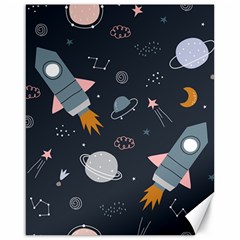 Space Background Illustration With Stars And Rocket Seamless Vector Pattern Canvas 16  X 20  by uniart180623