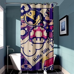 Retro Cartoon Titty Parody Shower Curtain 36  X 72  (stall)  by uniart180623