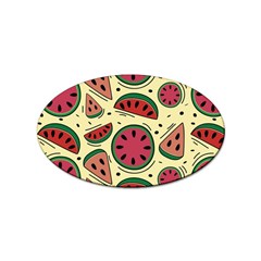 Watermelon Pattern Slices Fruit Sticker (oval) by uniart180623