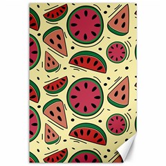 Watermelon Pattern Slices Fruit Canvas 24  X 36  by uniart180623