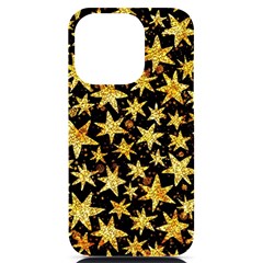 Shiny Glitter Stars Iphone 14 Pro Black Uv Print Case by uniart180623