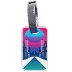 Retro Cityscape Artist Artwork Digital Art Luggage Tag (one Side) by uniart180623