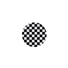 Black White Checker Pattern Checkerboard 1  Mini Buttons by uniart180623