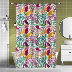 Leaves Colorful Leaves Seamless Design Leaf Shower Curtain 48  X 72  (small)  by Simbadda