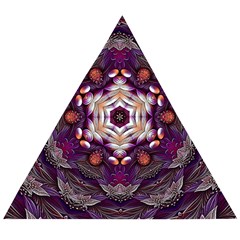 Rosette Kaleidoscope Mosaic Abstract Background Art Wooden Puzzle Triangle by Simbadda