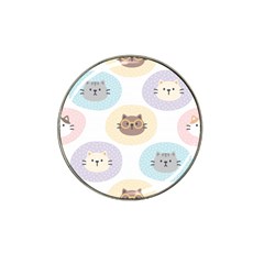 Cute Cat Seamless Pattern Background Hat Clip Ball Marker by Simbadda