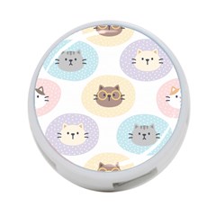 Cute Cat Seamless Pattern Background 4-port Usb Hub (one Side) by Simbadda