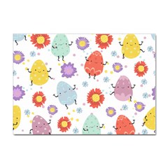 Easter Seamless Pattern With Cute Eggs Flowers Sticker A4 (10 Pack) by Simbadda