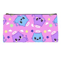 Seamless Pattern With Cute Kawaii Kittens Pencil Case by Simbadda