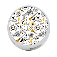 Funny Hand Drawn Halloween Pattern 4-port Usb Hub (one Side) by Simbadda