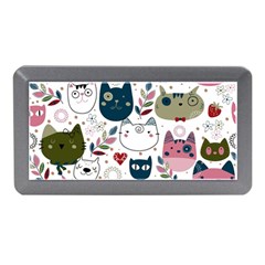 Pattern With Cute Cat Heads Memory Card Reader (mini) by Simbadda