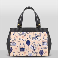 Cute Cats Doodle Seamless Pattern With Funny Characters Oversize Office Handbag (2 Sides) by Simbadda