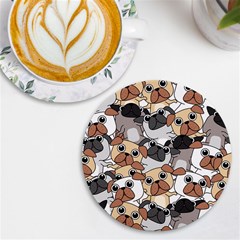 Many Dogs Pattern Uv Print Round Tile Coaster by Simbadda