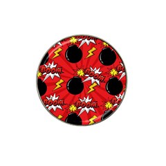 Pop Art Comic Pattern Bomb Boom Explosion Background Hat Clip Ball Marker by Simbadda