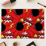 Pop Art Comic Pattern Bomb Boom Explosion Background Cosmetic Bag (XXL) Back